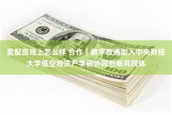 爱配资线上怎么样 合作｜数字政通加入中央财经大学低空经济产学研协同创新共同体