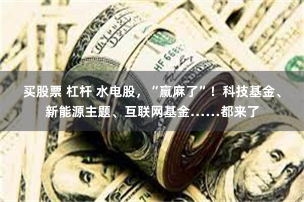 买股票 杠杆 水电股，“赢麻了”！科技基金、新能源主题、互联网基金……都来了