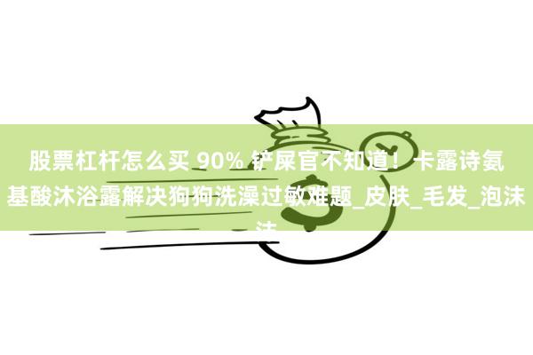 股票杠杆怎么买 90% 铲屎官不知道！卡露诗氨基酸沐浴露解决狗狗洗澡过敏难题_皮肤_毛发_泡沫